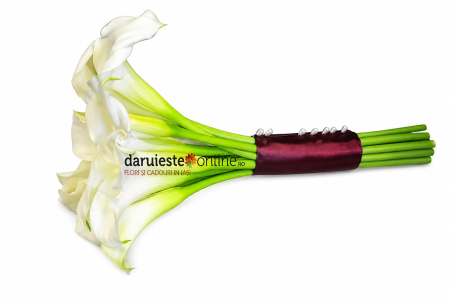 Produse - Buchet mireasă cale albe elegant minimalist Iași