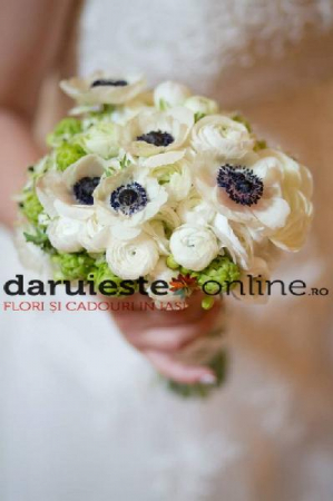 Nunta - Buchet mireasa ranuculus anemone