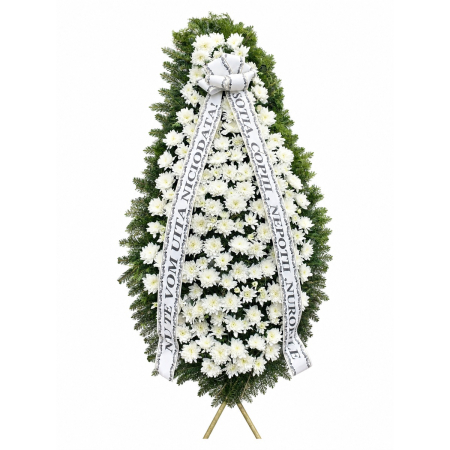 Coroană funerară albă imperială din brad natural – livrare Iași [1]
