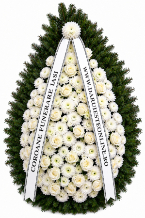 Coroană funerară lacrimă din brad natural – livrare rapidă Iași [3]