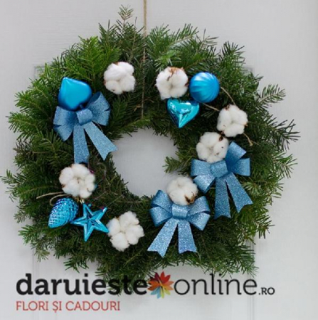 Produse - Coronita Craciun bumbac si globuri