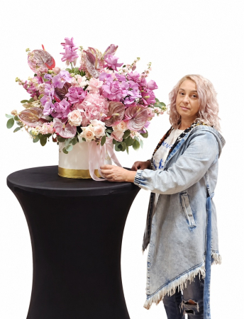 Cutii cu flori - cutie-flori-xxl-regal-pink-luxury-iasi