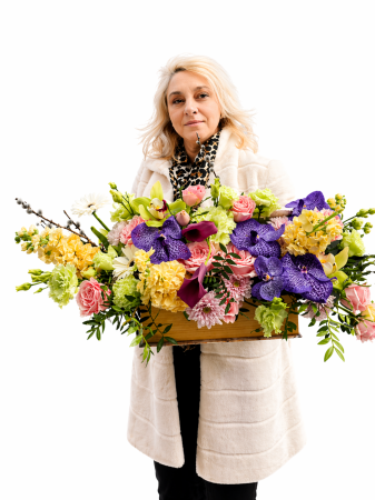 Cutie flori premium cu orhidee și trandafiri Iași [1]