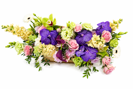 Cutii cu flori - Cutie flori premium cu orhidee și trandafiri Iași