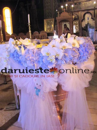 Botez - Decor cristelnita hortensie si orhidee