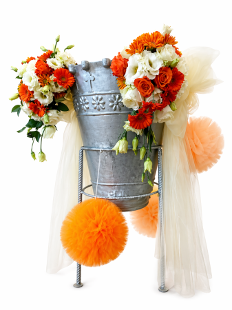 Produse - Decor cristelniță botez Iași trandafiri eustoma gerbera premium