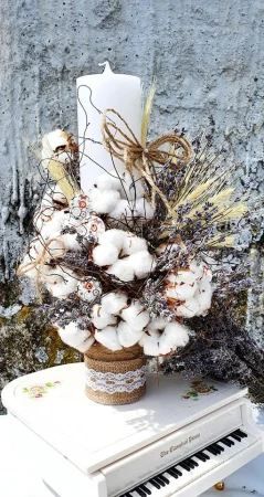 lumanare botez lavanda bumbac Iasi rustic natural premium [6]