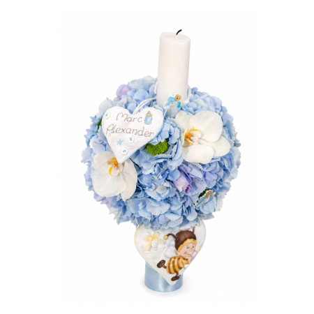 lumanare-botez-baietel-iasi-hortensie-orhidee-rotunda-personalizata [1]