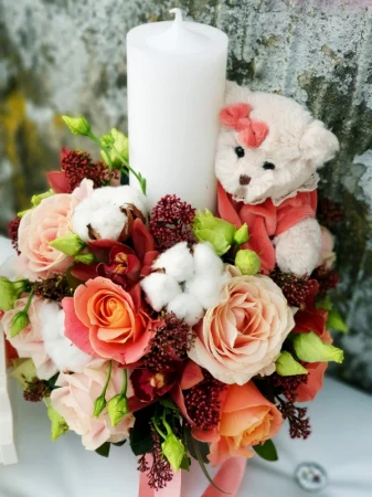lumanare-botez-fetita-iasi-ursulet-flori-roz-premium [1]