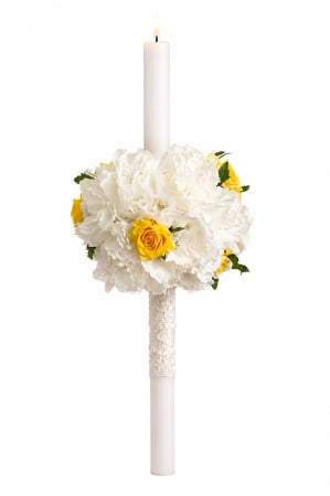 Produse - Lumanari cununie glob din hortensie si trandafiri