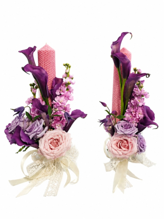 Nunta - lumanari-cununie-iasi-mov-pastel-premium