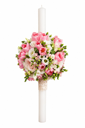 Produse - Lumanari cununie lalele, frezii si eustoma