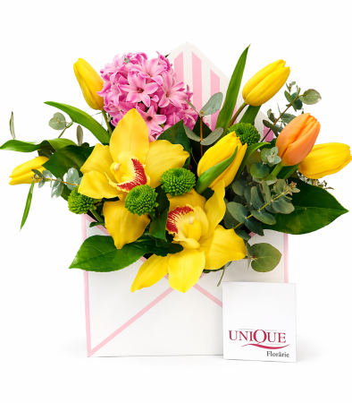 Produse - Plic cu flori Iași – aranjament floral 1 și 8 Martie  ALT: