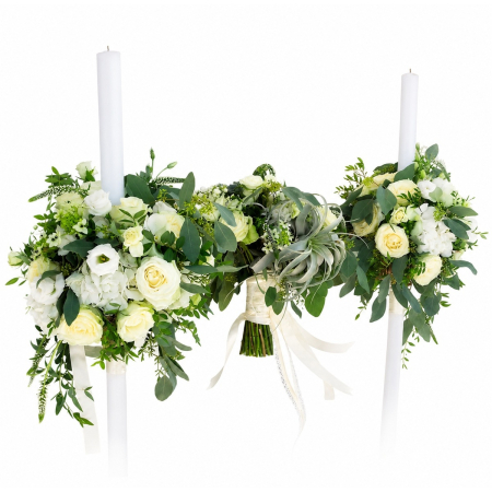 Set Cununie Luxury Air Plant Ivory – Buchet Mireasă și Lumânări Cununie Iași [2]