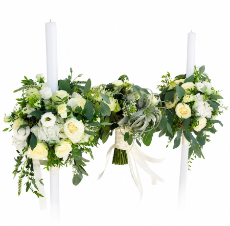 Set Cununie Luxury Air Plant Ivory – Buchet Mireasă și Lumânări Cununie Iași [6]