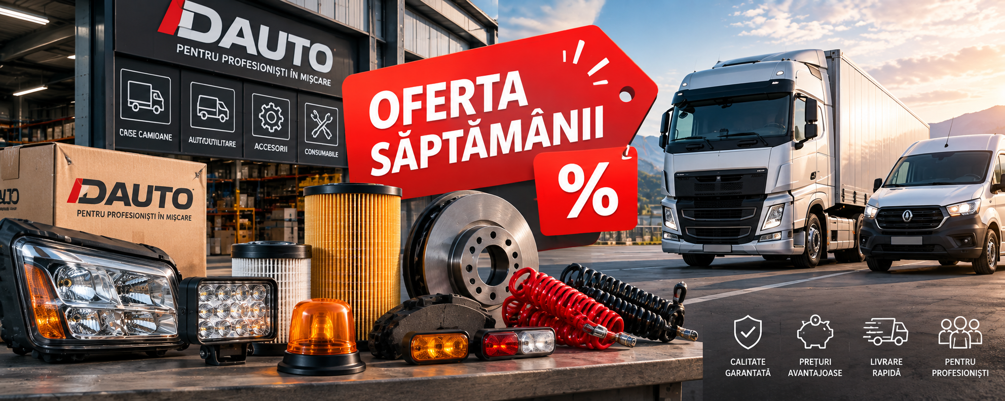 Oferta săptămânii Dauto: cum profiți de reduceri la produse pentru camioane și autoutilitare