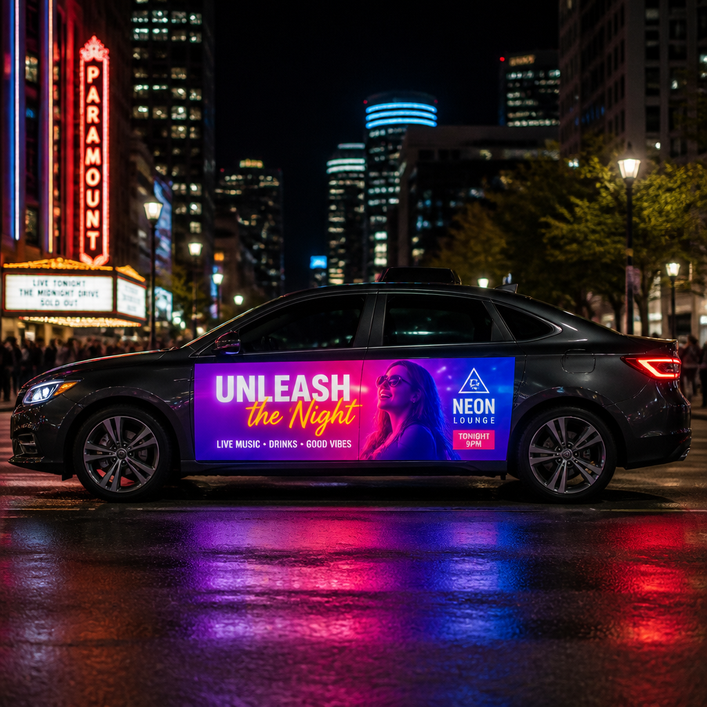 Reclame luminoase auto și modul în care îți promovezi afacerea în trafic