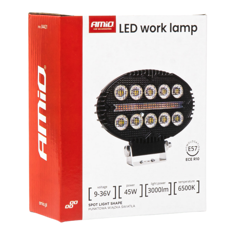 Lampa lucru LED, 45W, 3000 lumeni, lumina alba, galbena, 10-36V, omologata, vehicule, utilaje [8]