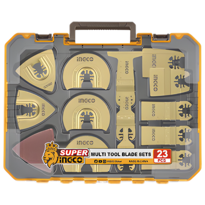 Accesorii multi tool, 23 piese, lame bi-metal si cr-v, taiere si slefuire, compatibilitate universala, cutie depozitare inclusa [2]