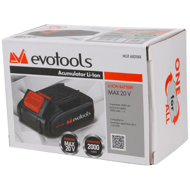 Acumulator Li-Ion ONE EPTO, 20V, 2Ah, indicator nivel incarcare, protectie celule [2]