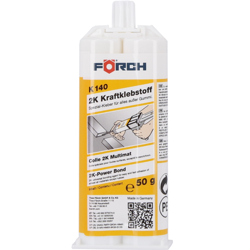 Adeziv forte 2K K140, 50g, 120°C, metal lichid, rezistent la benzina, bicomponent [2]