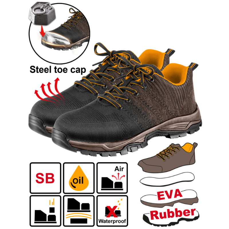 Adidaai de Protectie cu Bombeu Metalic, Respirabili, Talpa EVA/Cauciuc, Clasa SB [2]