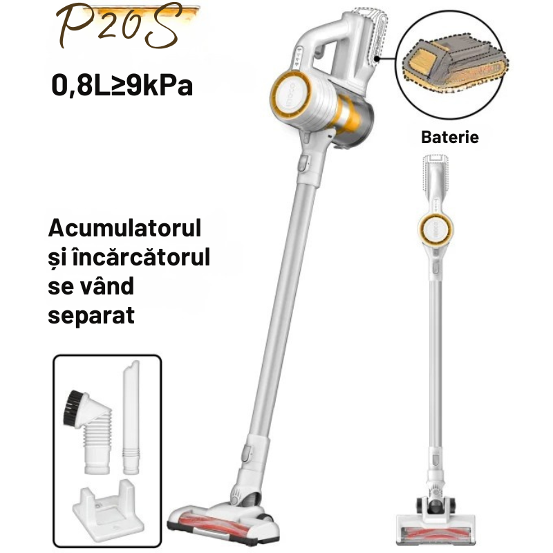Aspirator portabil, fara fir pe acumulator, 20V , 0.8L, 120W, 9Kpa, Hepa [4]
