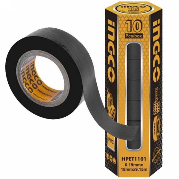 Banda Izolatoare , 18 mm x 9.15 m , Negru, PVC - INGCO  HPET1101 [2]
