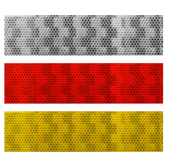 Specificații Bandă Reflectorizantă roșie, Profi Avery Dennison: omologare: ECE 104 Class C; construcție: film retroreflectorizant de vinil cu microprisme cu un adeziv permanent sensibil la presiune protejat cu căptușeală de film polimeric, caliper de film tipic 13-15 mils (330-381 µm); suprafață de aplicare: vehicule laterale cu cortină din PVC; temperatura de aplicare: 59°F (15°C); temperatura de utilizare: -10°F până la +140°F (-23°C până la + 60°C); lățime bandă: 50.8 mm; culoare: roșie; 18 segmente pe 1 metru de lungime; > 8 ani durabilitate; omnidirecțional - se aplică în orice orientare pentru performanță constantă (unică pentru Avery Dennison); producție: SUA;  Caracteristici Bandă Reflectorizantă camion Portocalie, roșie, Profi Avery Dennison: mărește vizibilitatea și siguranța vehiculelor marcate; mărește semnificativ vizibilitatea în întuneric poate ajuta la reducerea accidentelor și la prevenirea rănilor și poate reduce costurile aferente, cum ar fi reparațiile, cheltuielile de asigurare și taxele; imbunătățiți-vă imaginea corporativă; culoarea și marca de aprobare nu se vor uza de la abraziunea și curățarea obișnuită și permit utilizatorilor finali să treacă inspecția; aplicare mai rapidă, mai ușoară, cu mai puține deșeuri; permite utilizatorilor să aplice în orice orientare cu obținerea unei performanțe consistente a produsului. rezistent la impact; rezistă la spălarea sub presiune; aplicarea este la fel de ușoară și eficientă că standard;  Bandă reflectorizanta, concepută pentru utilizarea pe remorci și camioane pe o suprafață flexibilă (remorcă sau prelata de camion). De asemenea, este potrivit pentru lipirea pe suprafețe solide. Segmentele de bandă sunt realizate din material reflectorizant durabil, de înaltă calitate.  Condiții de aplicare: alb în față; alb sau galben pe laterale; roșu sau galben în spate, unele state membre ale UE pot permite utilizarea marcajelor albe în spate pe teritoriul lor;   Ghid de aplicare: nu suprapuneți foile; se recomandă aplicarea la cel puțîn 15 cm deasupra cataramelor; a nu se aplica sub catarame; indepărtați pre-mască folosind un unghi de îndepărtare de 180°; perdeaua trebuie să rămână netulburată la temperatura de aplicare timp de 2 ore după aplicare; așteptați 72 de ore înainte de spălare;  Se recomandă curățarea regulată pentru a asigura performanțe maxime pentru identificarea vehiculului zi și noapte. Următoarele metode de curățare sunt recomandate: cu mâna, cu un burete, o cârpă sau alte medii neabrazive folosind detergent blând și apă;  Spălare cu presiune în conformitate cu următorii parametri: presiune maximă: 80 bar; temperatura maximă de spălare: 60˚C; jeturile de apă trebuie să fie la cel puțîn 30 cm de banda de vizibilitate; pulverizați jeturi de apă la un unghi de 90˚ (±45˚) față de suprafață;  Multe accidente pot fi evitate dacă șoferul celuilalt vehicul ar fi putut doar să detecteze camionul. Marcaje reflectorizante de contur pe camioane ușurează detectarea, oferind șoferilor timp să vadă un vehicul, să reacționeze și să evite o coliziune. Studiile NHTSA demonstrează o reducere de 41 la sută dacă se aplica pe contur bandă reflectorizantă; Banda de vizibilitate Avery Dennison seria V-6700 oferă o reflectivitate superioară și poate ajuta la reducerea accidentelor, la prevenirea rănilor și poate reduce costurile aferente, cum ar fi reparațiile, cheltuielile de asigurare și taxele. Preț pe metru liniar. Fabricat in SUA. [2]