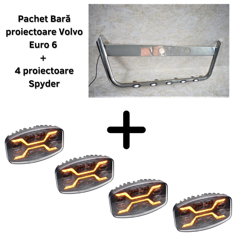 Pachet Bara Volvo Euro 6 + 4 Proiectoare Spyder [13]