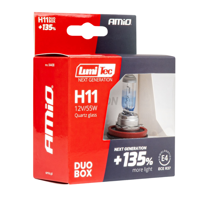Bec Halogen H11, 12V 55W, +135% lumina, set Duo, performanta noapte [5]