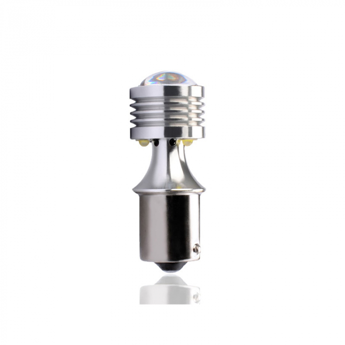 Bec LED, P21W, BA15s, 12-24V, Alb [2]
