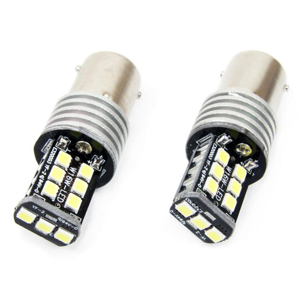 Bec LED CANBUS 1156 (BA15S, P21W) 15SMD 2835 Alb, 12V/24V [2]