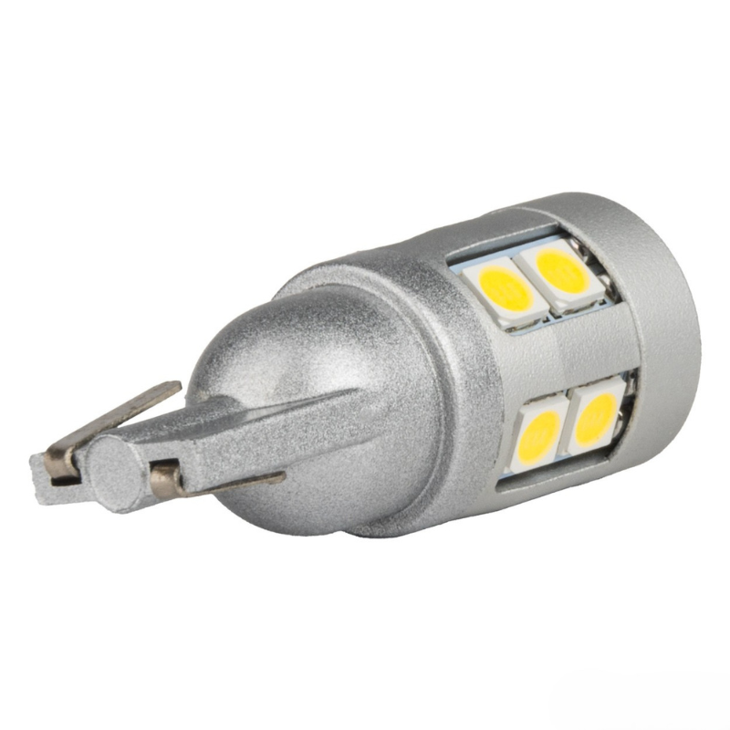 Bec LED CANBUS T10 W5W 12SMD 3030 Alb, 12V/24V [4]