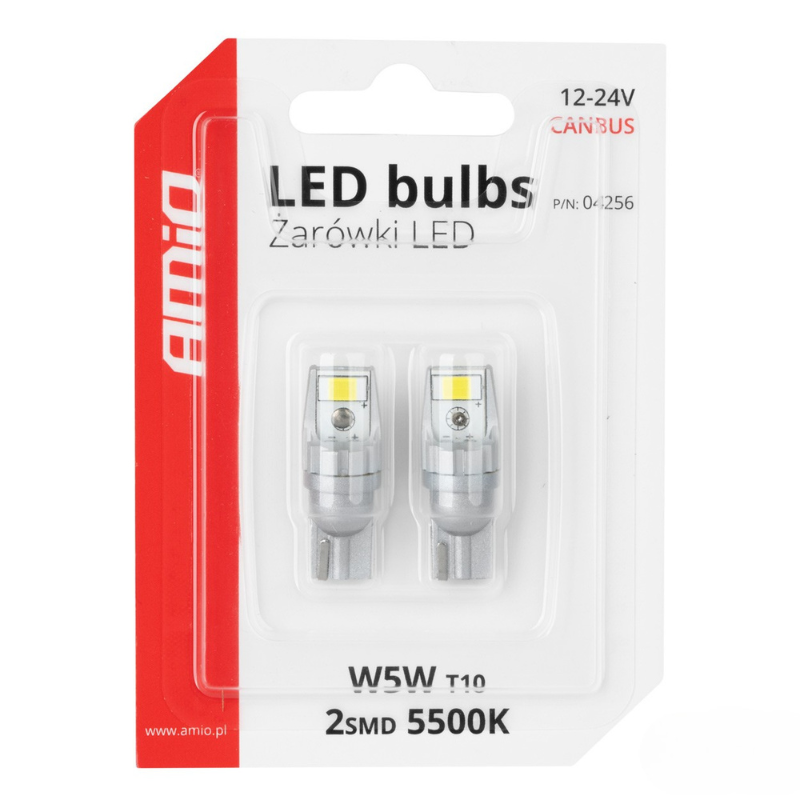 Bec LED CANBUS T10 W5W 2SMD 3570 Alb, 12V/24V [5]