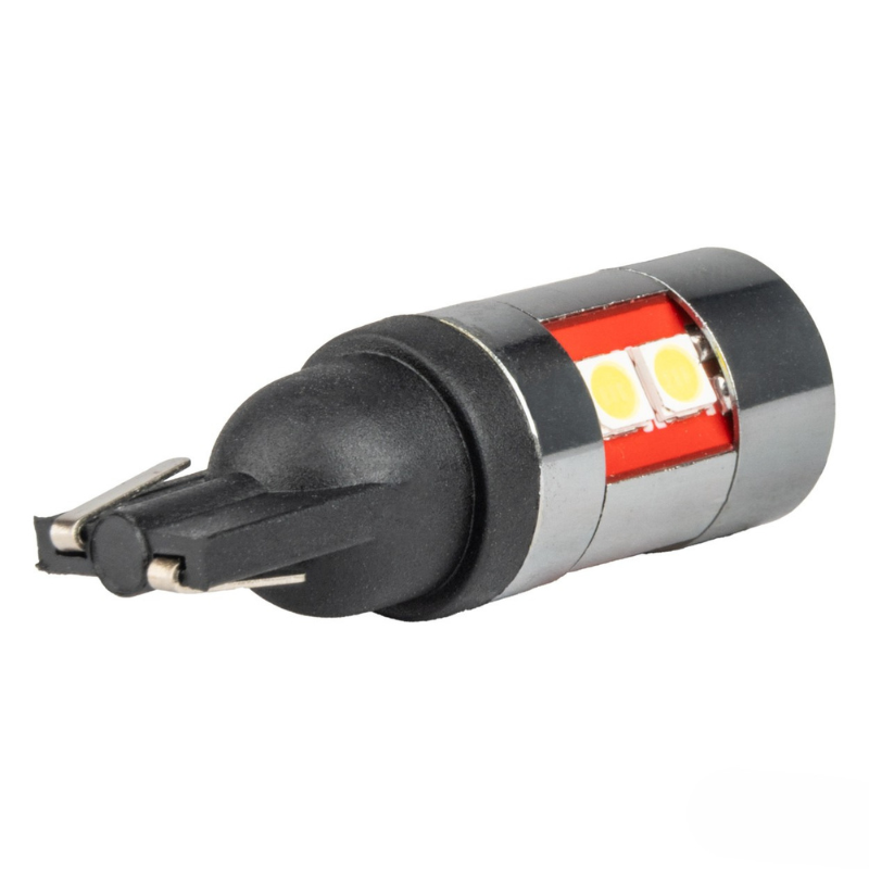 Bec LED CANBUS T10 W5W 9SMD 3030 Alb, 12V/24V [3]