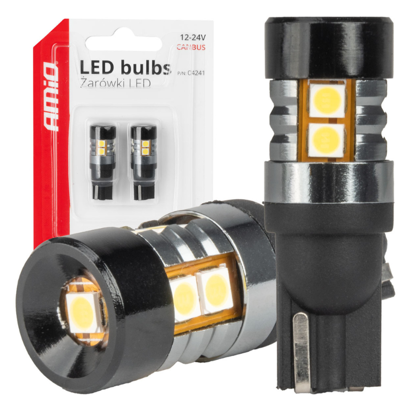 Bec LED CANBUS T10 W5W 9SMD 3030 Alb, 12V/24V [1]
