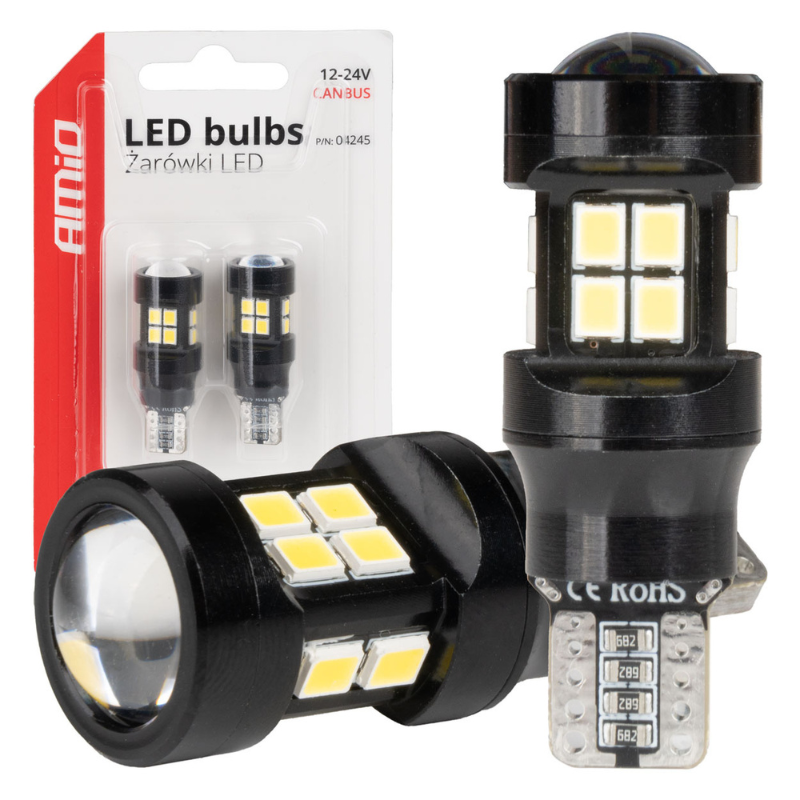 Bec LED CANBUS T15 W16W 15SMD 2835 Alb, 12V/24V - Marsarier/Pozitie [1]