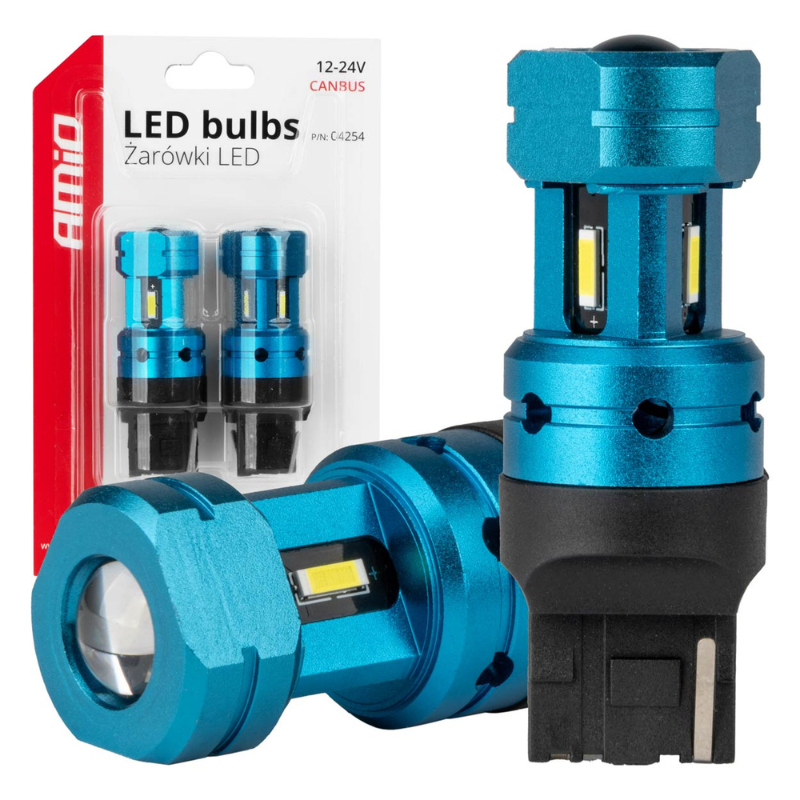 Bec LED CANBUS T20 7440 (W21W) 4SMD 1860 Alb, 12V/24V [1]
