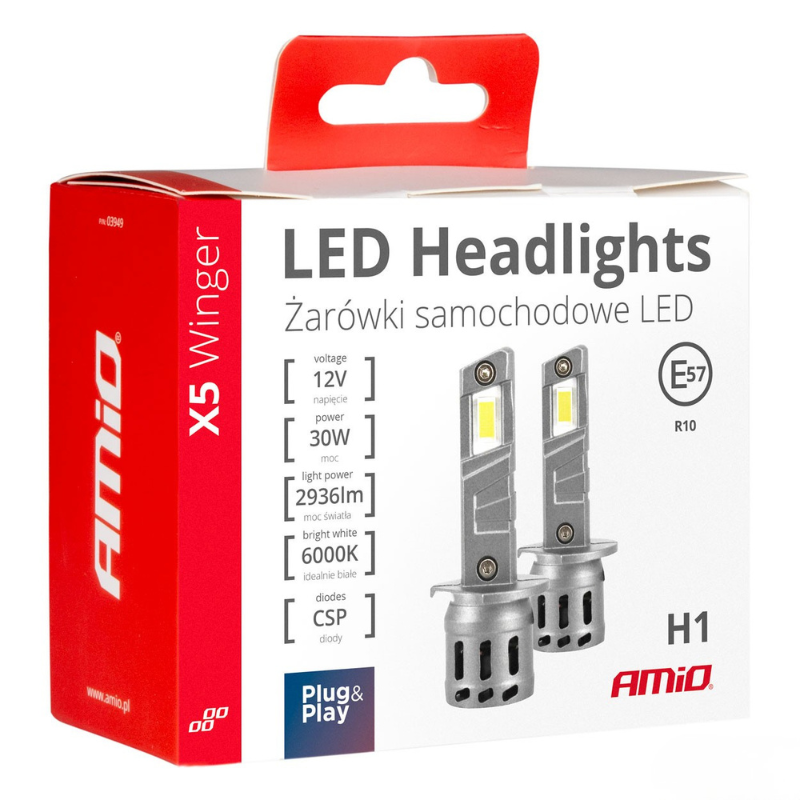 Bec LED H1, 12V 30W, 6000K, 2936LM, set Duo, Canbus 95%, far lenticular [6]