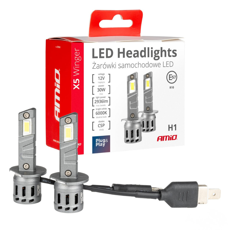 Bec LED H1, 12V 30W, 6000K, 2936LM, set Duo, Canbus 95%, far lenticular [5]