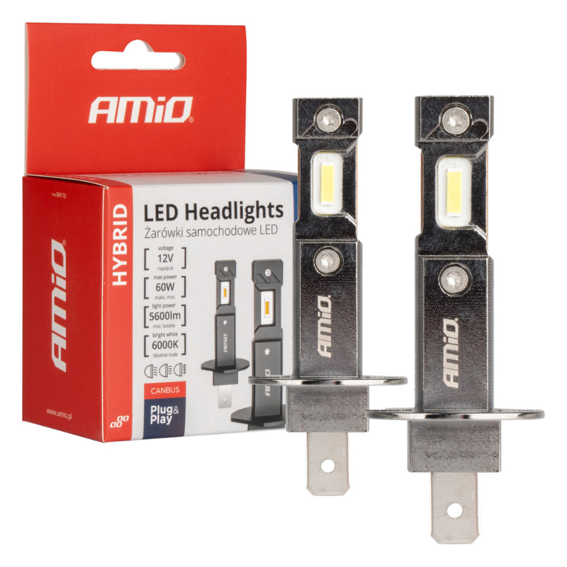 Bec LED H1, 12V 60W, 6000K, 5600LM, set Duo, Canbus 95%, racire activa [1]