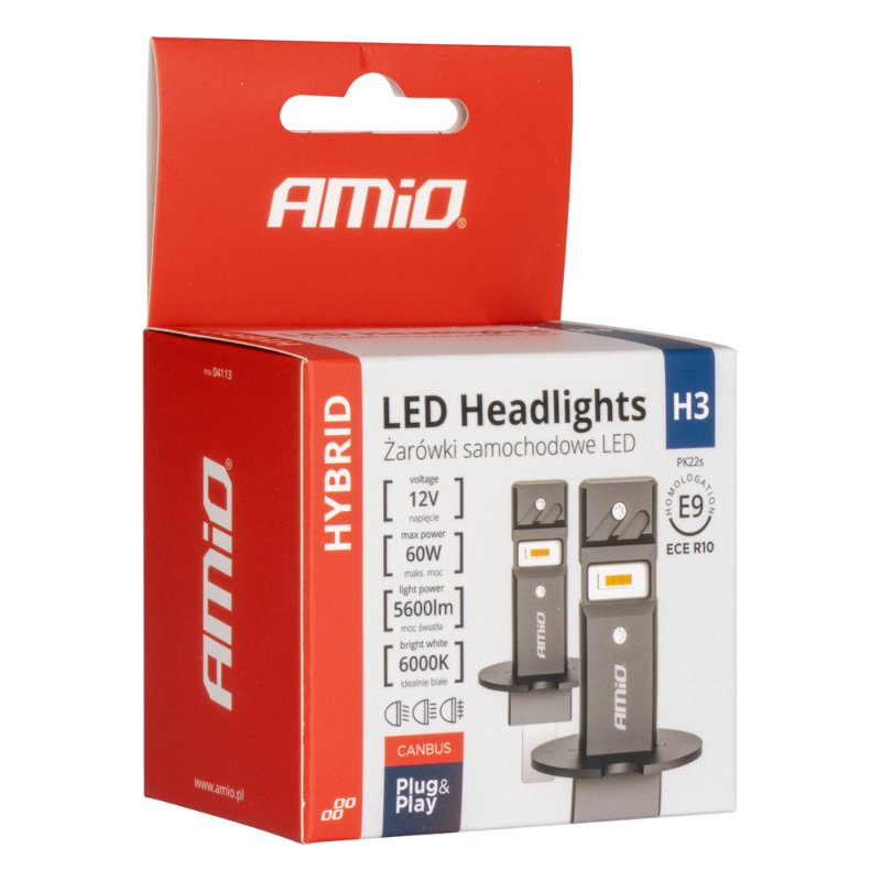 Bec LED H3, 12V 60W, 6000K, 5600LM, set Duo, Canbus 95%, racire activa [5]