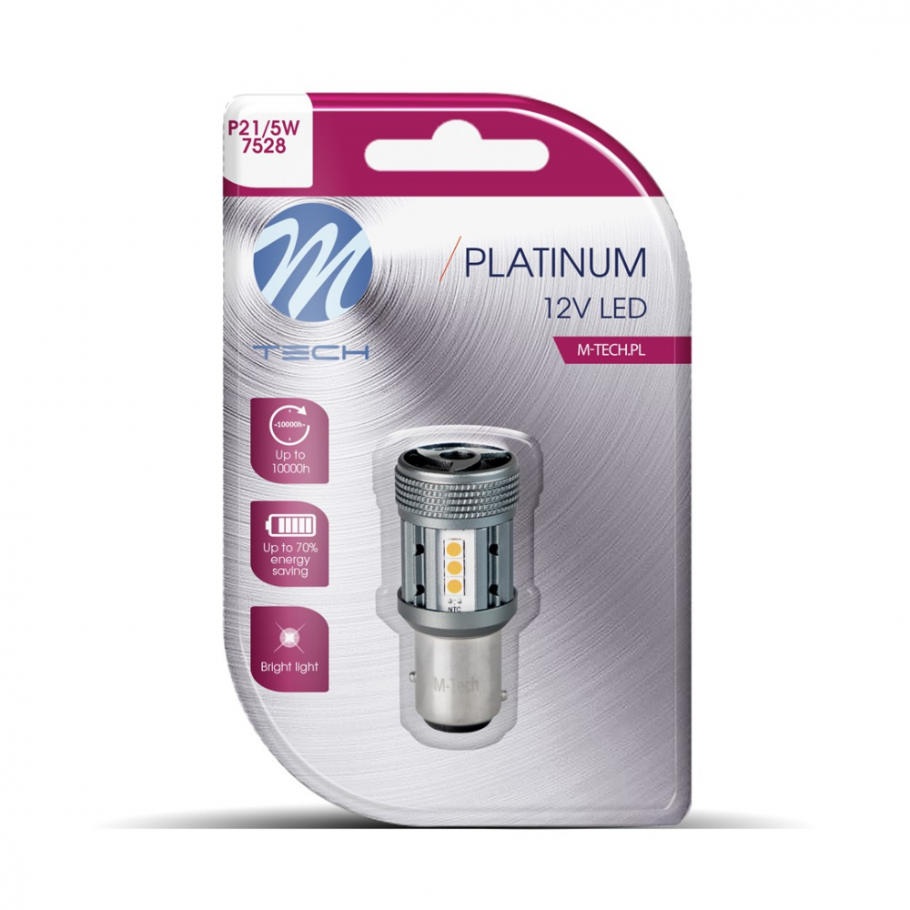 Bec LED, P21/5W, BAY15d, 12-24V, CANBUS, Roșu [3]
