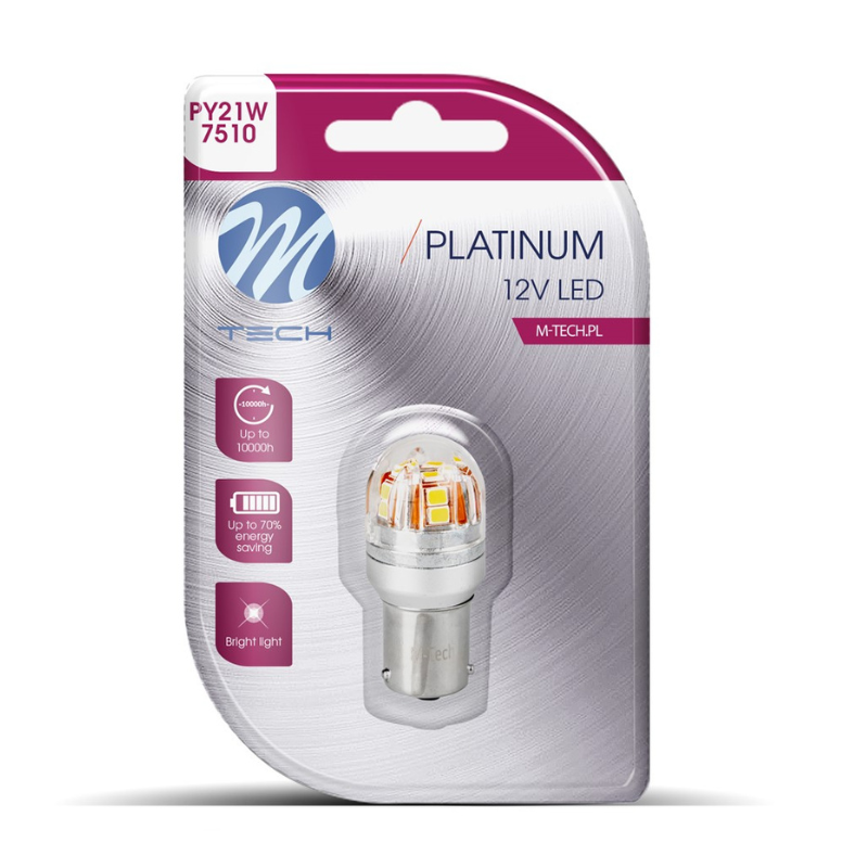 Bec LED, Platinum, PY21W, BAU15s, 12-24V, lumina galbena [3]