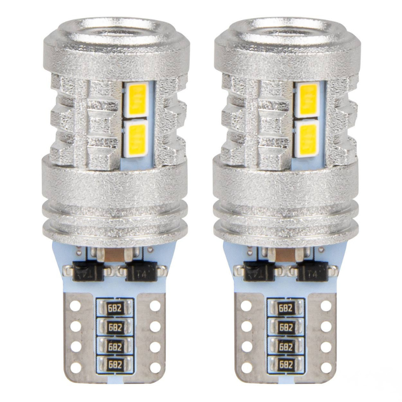 Set 2 Becuri LED STANDARD T10 W5W 6SMD 3020 + 1SMD 3030 Alb, 12/24V [2]