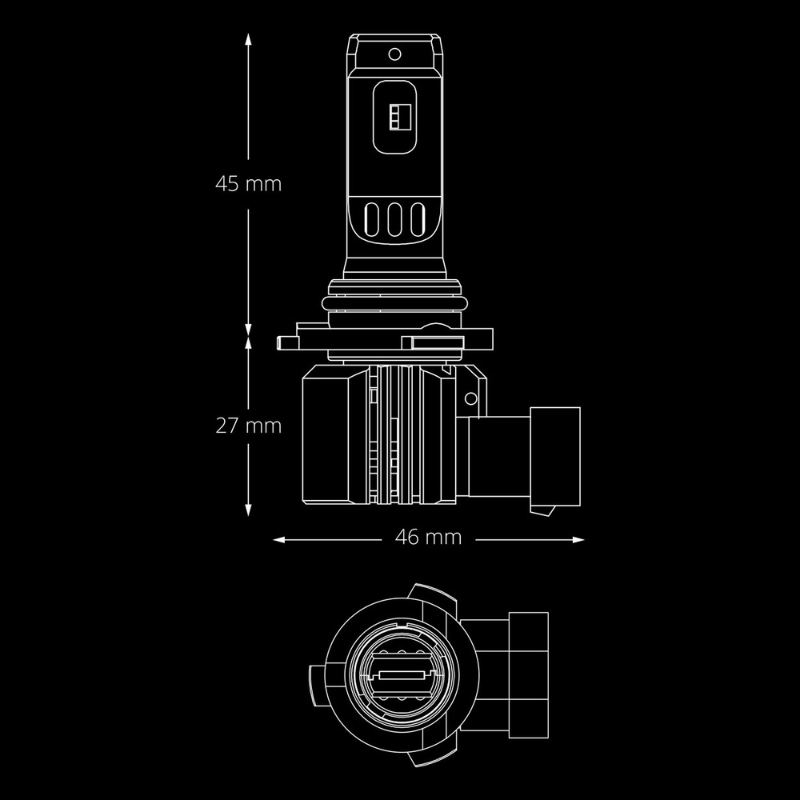 Becuri LED auto F26 PRO, HB4, 6000K, 68W, CANBUS, 12/24V [5]