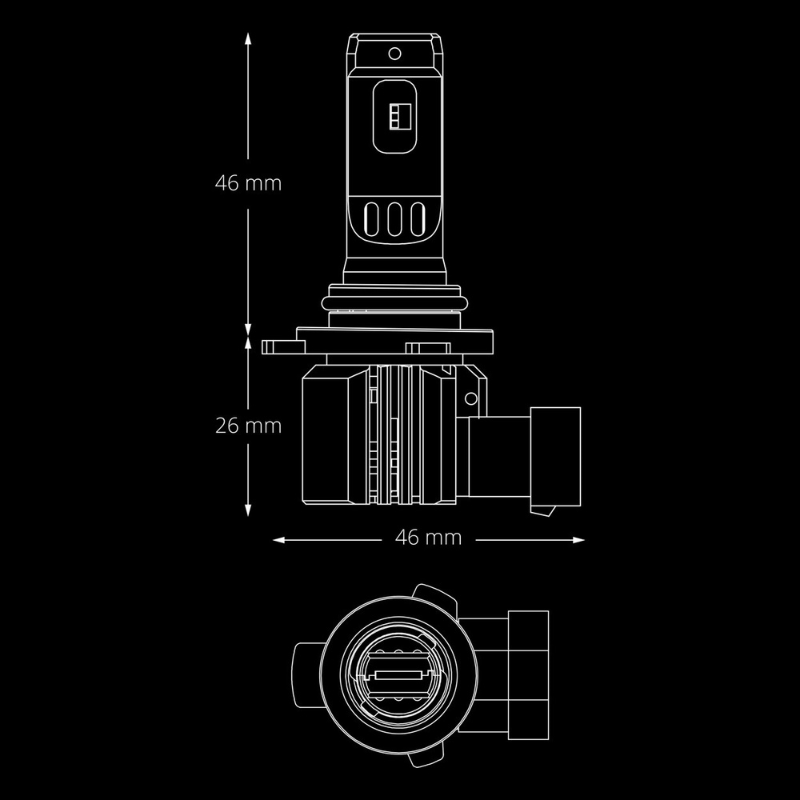 Becuri LED auto F26 PRO, HIR2, 6000K, 68W, CANBUS, 12/24V [5]
