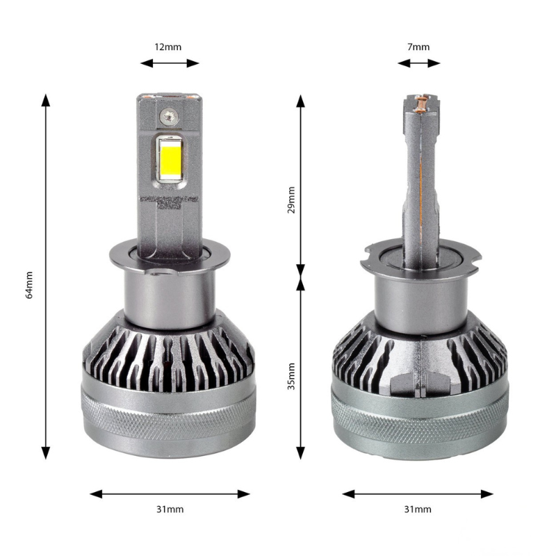 Becuri LED H3, 50W, 4500LM, 6500K, 9V-48V, Full Canbus, Racire Activa [4]