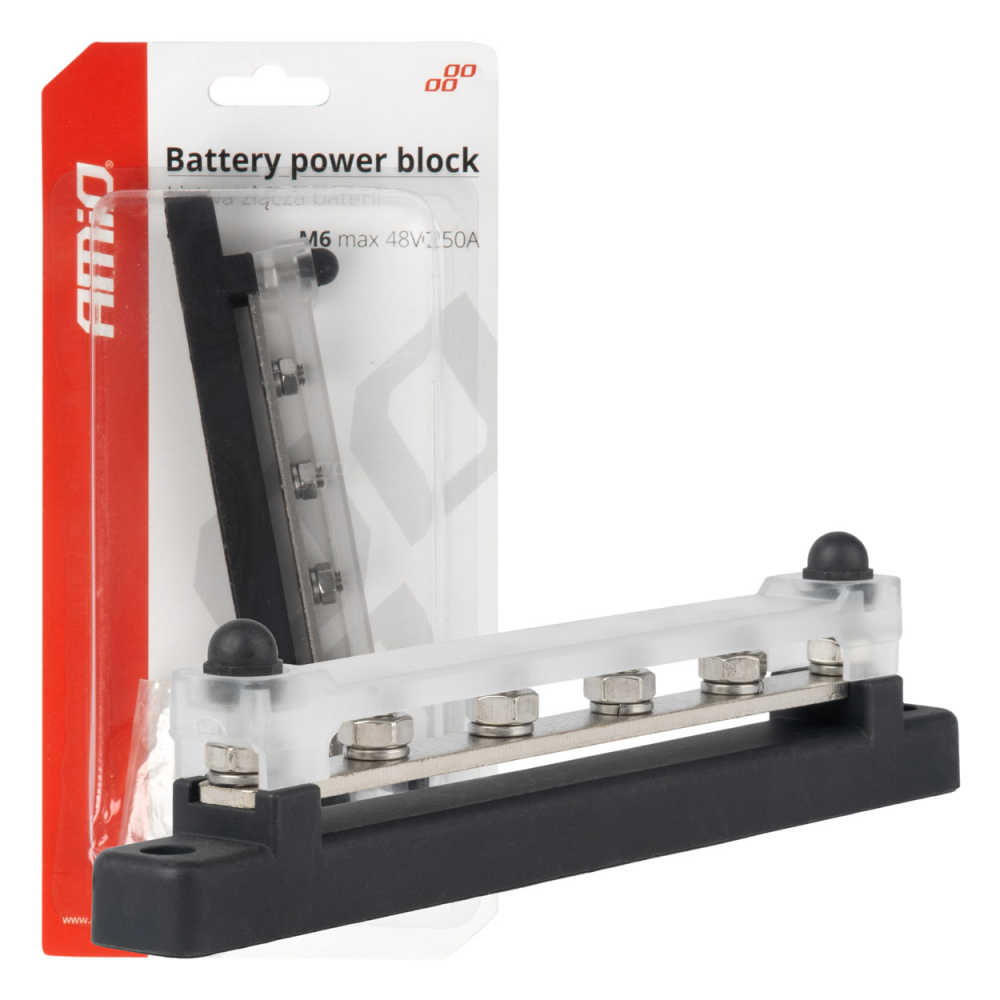 Bloc Distributie Curent cu Bara Colectoare M6, 12V-48V, 150A - Borna Distributie Electrica [1]